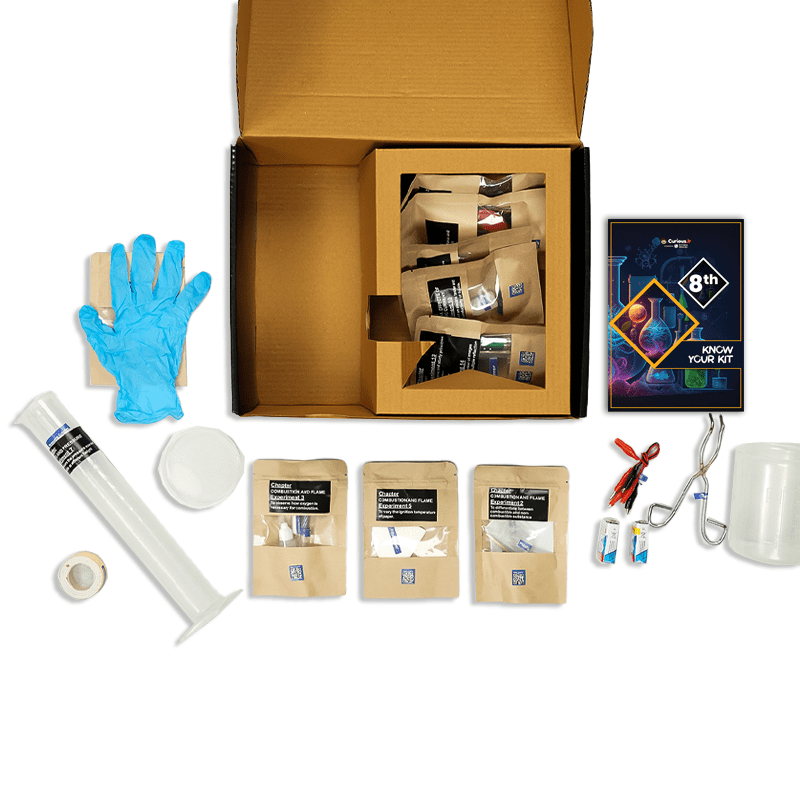 Curious Jr. Science Experiment Kit For Class 8th - CBSE and NCERT Topics based Experiments with Video Tutorials and Manual (Multicolor) | Science Project Kit