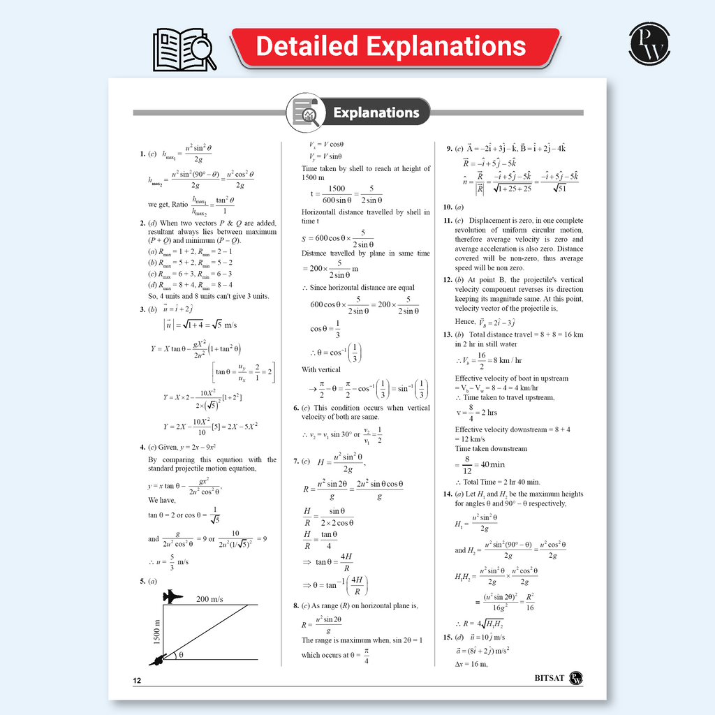 24 Chapterwise BITSAT Previous Solved Papers (2025-2005) with English and Logical Reasoning Preparation Notes | 21 Years PYQs | Physics, Chemistry & Mathematics For 2026 Exams
