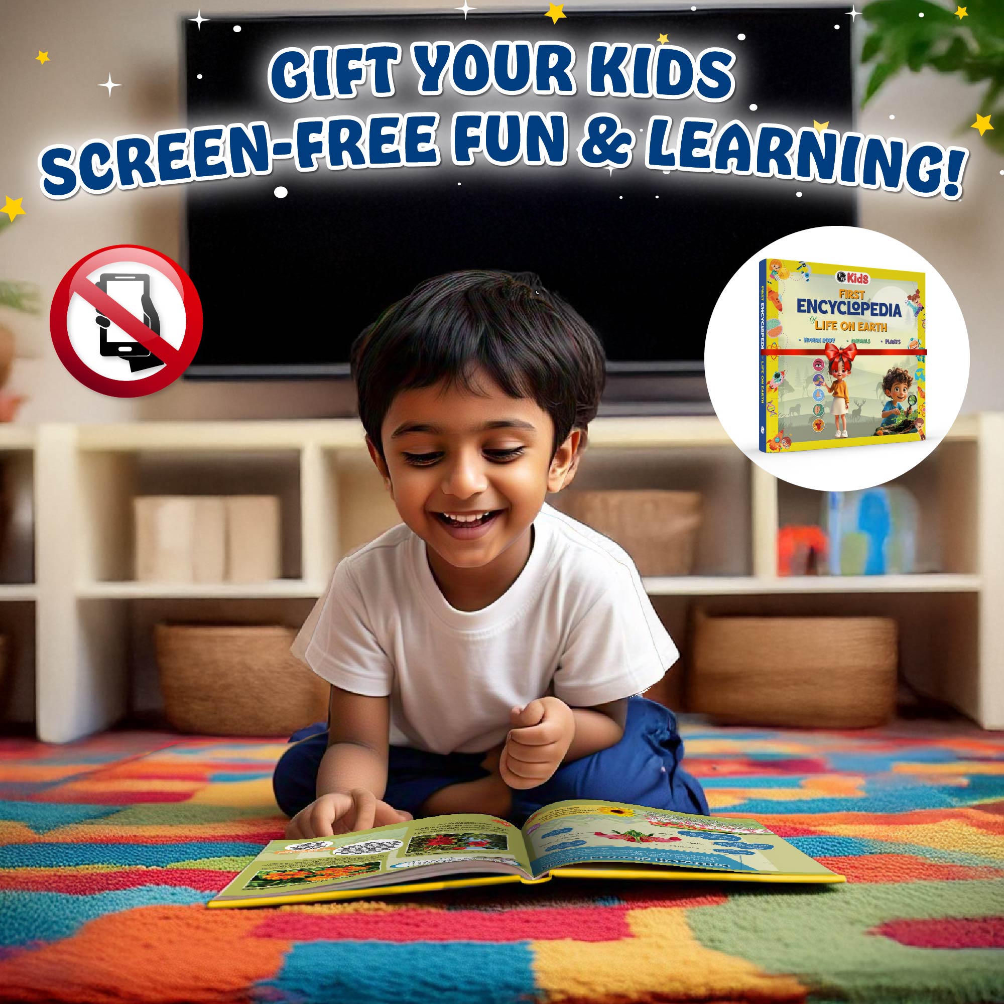 First Encyclopedia Life On Earth - Human Body, Animals, & Plants For Kids| Kids Encyclopedia Activity Book for 5-10 Years Old | Colorful Pictures and General Knowledge Book-PW Kids