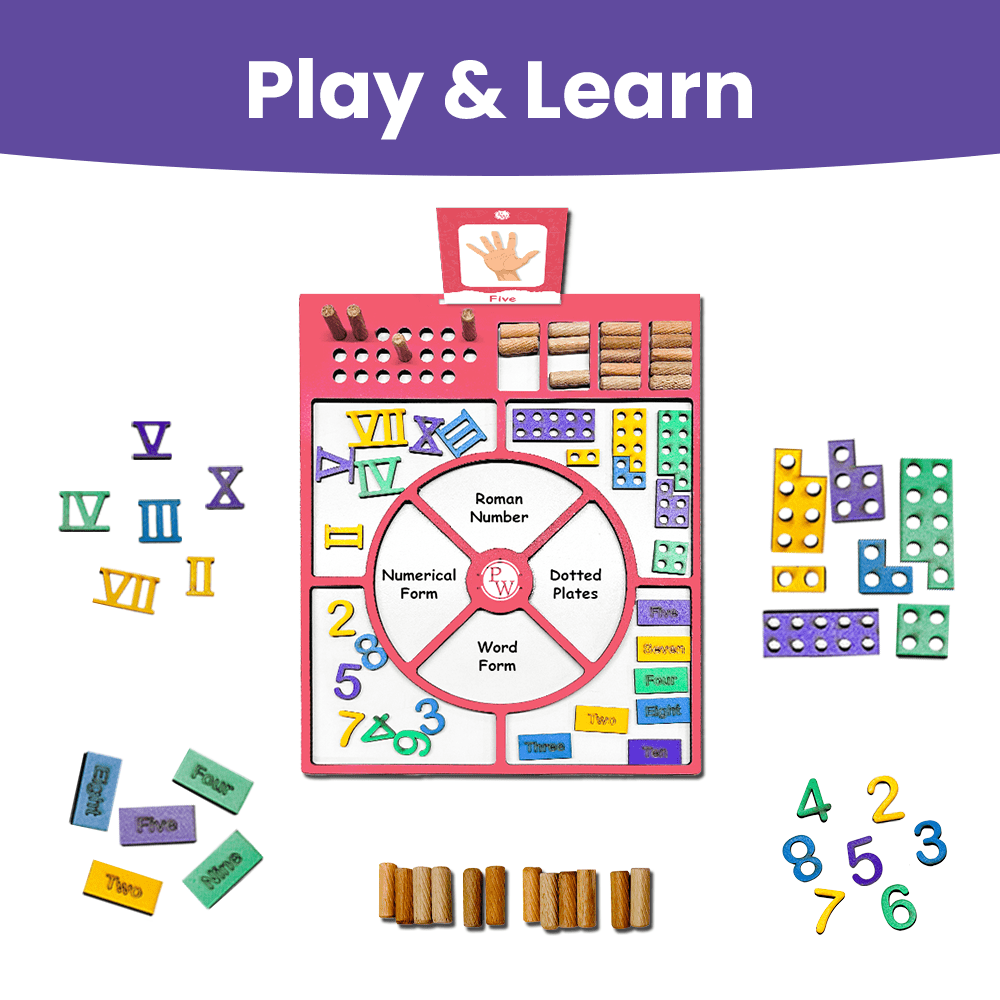 Curious Jr. Counting Wizard Educational Math Kit with Numbers, Counting Sticks, Word Form, Math cards | Brain Games for Kids 2, 3, 4, 5, 6 Years- Wooden Board Puzzles and Brain Teasers