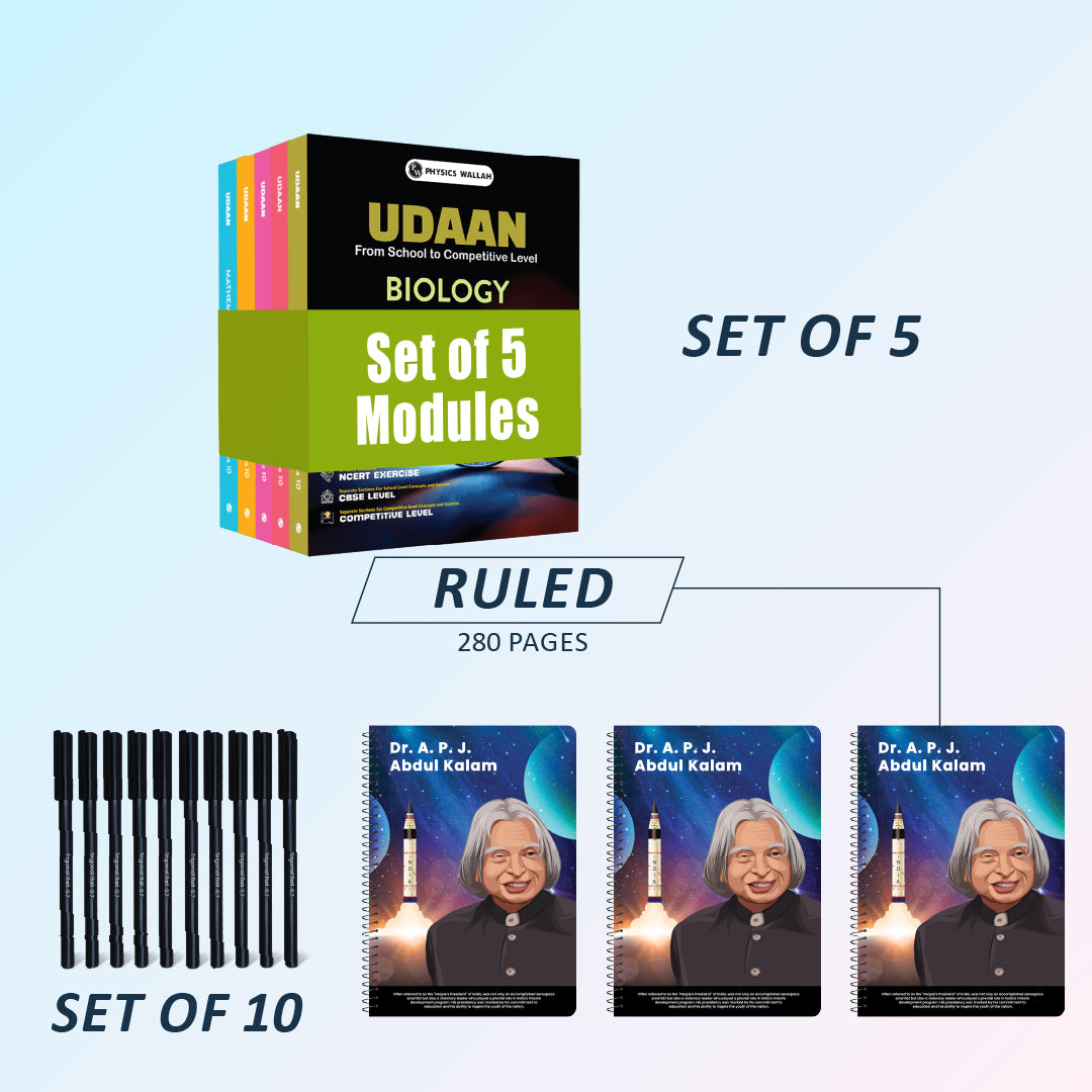 Udaan Class 10th English 2025 Edition +  280 page Notebook set of 3 and set of 10 pen