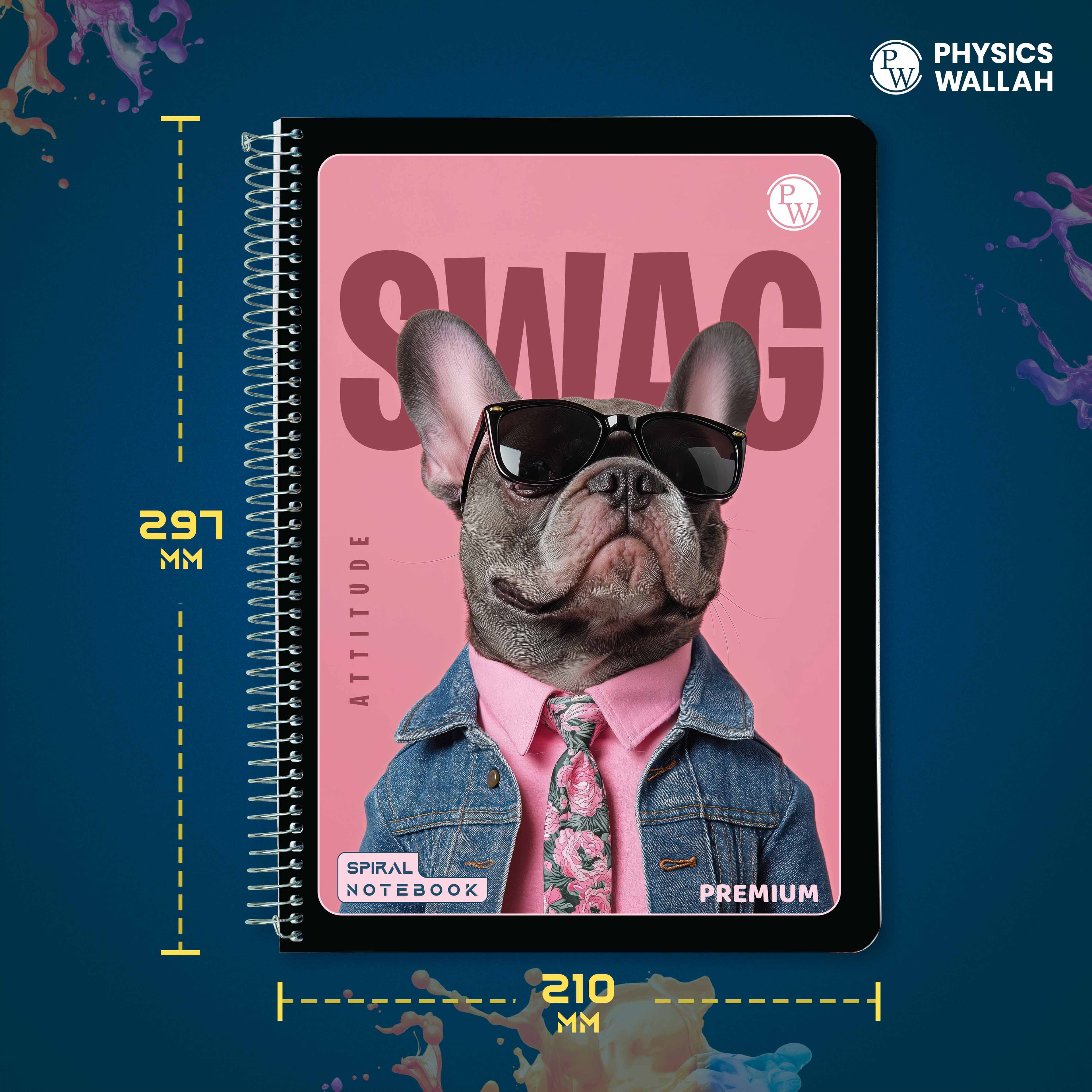 Physics Wallah 400 Pages Notebook | 6 Subject set of 3 | A4 Ruled | Spiral Binding | Strong Plastic Cover | Ideal for School, College & Exam Preparation