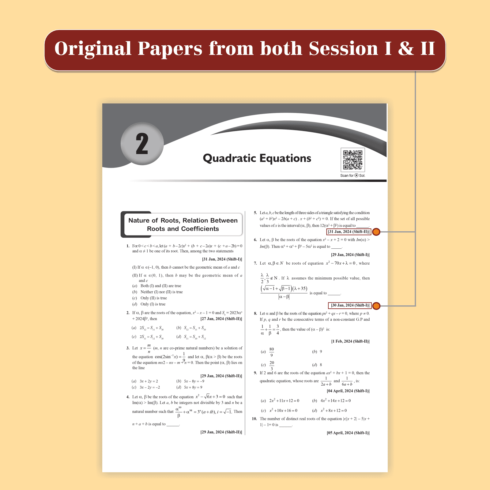 JEE Main 6 Years (2019-2024) Physics, Chemistry, Mathematics Set of 3 Books All Shifts Online Previous Years Solved Papers Chapterwise and Topicwise PYQs For JEE Main 2025 Exams