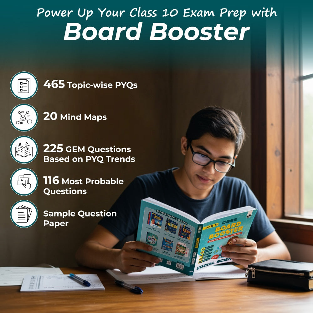 CBSE Class 10 Board Booster Social Science Question Bank For 2026 Board Exams l 1200+ Questions l Rapid Revision l Topicwise PYQs, Mind Maps, GEM Questions & Most Probable Questions