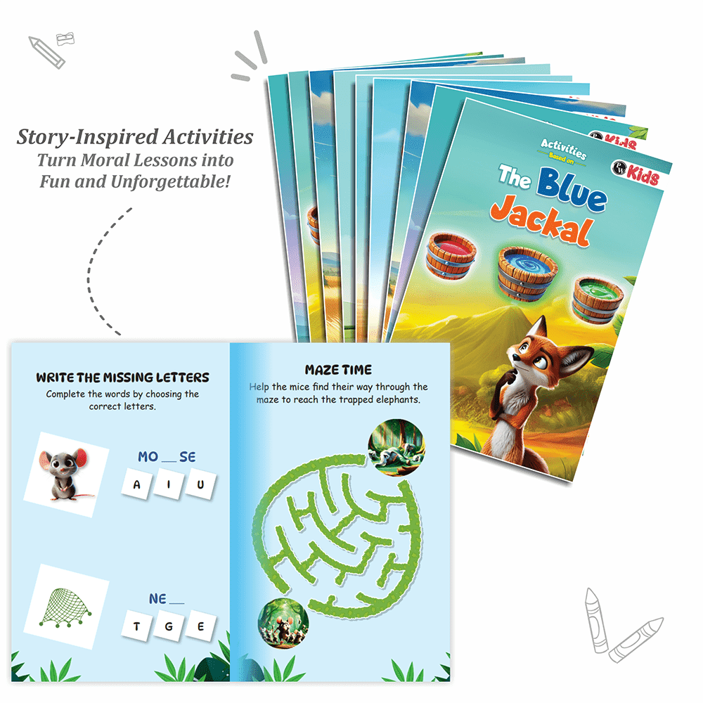 Activity Book Set on Moral Stories (Set of 10 Books) | Fun Moral Stories & Early Learning Activities For 3+ Years Old | Educational Activity Books For Kids