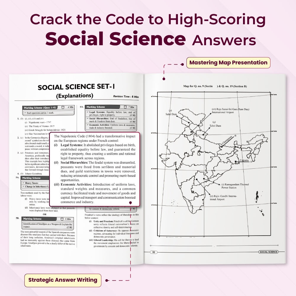CBSE Class 10 - Real Feel Sample Papers 2026 with Set of 8 CBSE Like Questions and Answer Booklet Sheets with Solutions & Marking Scheme - Science, Maths (Std), Social Science, English