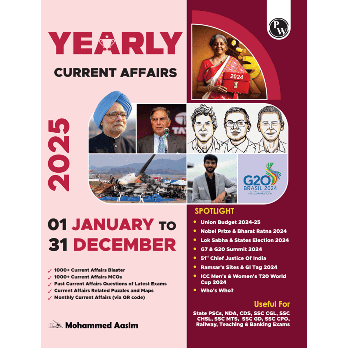Yearly Current Affairs Magazine January to December 2024 English Edition By Mohammed Aasim Sir | For SSC, Banking, Teaching, Railway, Defence & Other Competitive Exams 2025