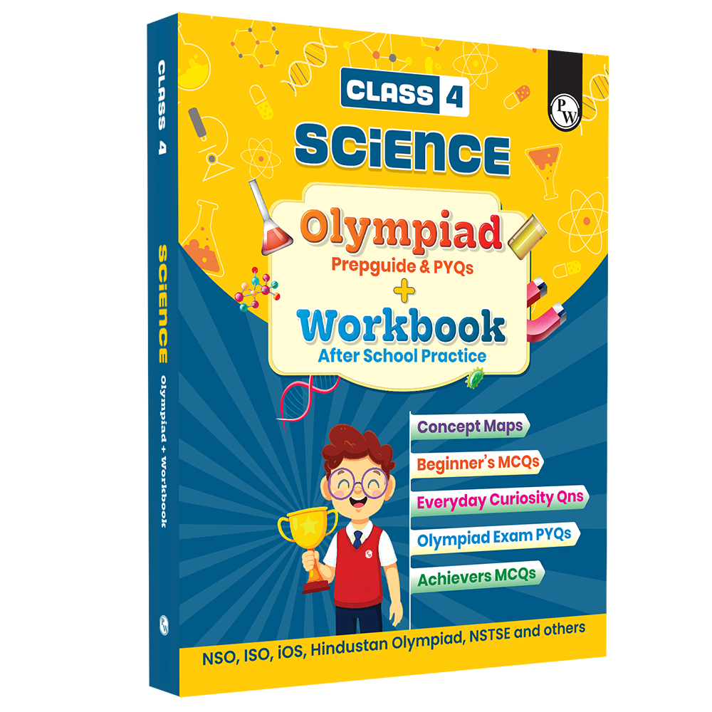 Olympiad Plus Workbook For Class 4 Science Prepguide, Concept Map, PYQs and Worksheets For After School Practice | NSO, ISO, iOS, Hindustan Olympiad, NSTSE and Others