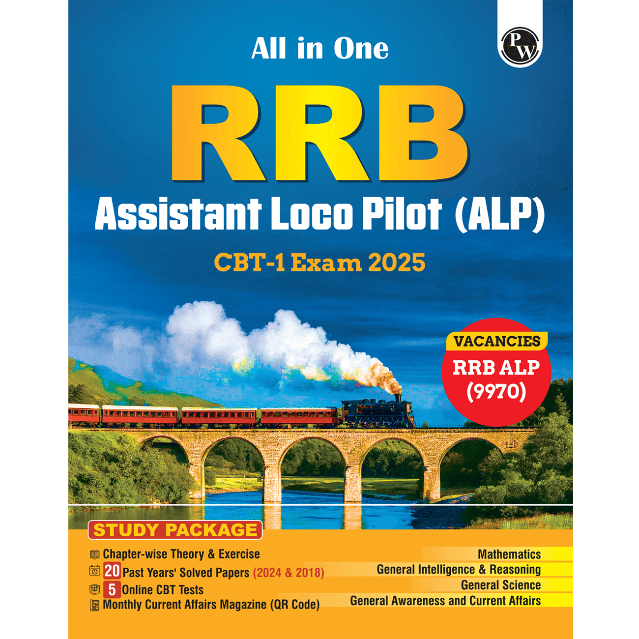 All in one RRB Assistant Loco Pilot (ALP) 2025 CBT-1 Study Package with Chapterwise Theory and Exercises | 20 Previous Solved Papers 2024 & 2018 (PYQs) and 5 Online CBT Tests