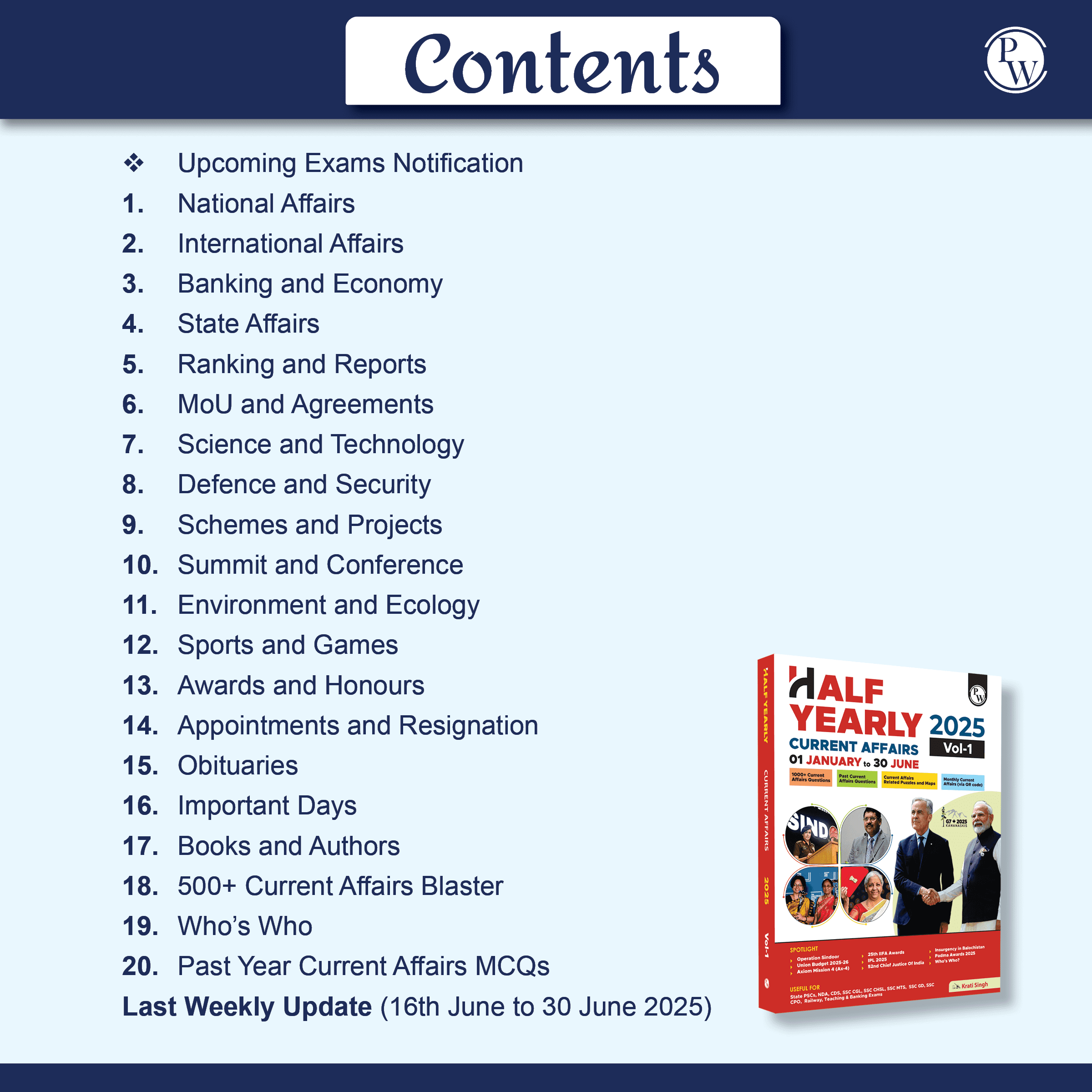 Half Yearly Current Affairs Magazine Vol. 1 January to June 2025 By Krati Singh | For SSC, Banking, Teaching, Railway, Defence and Other Competitive Exams 2025-26 English Edition