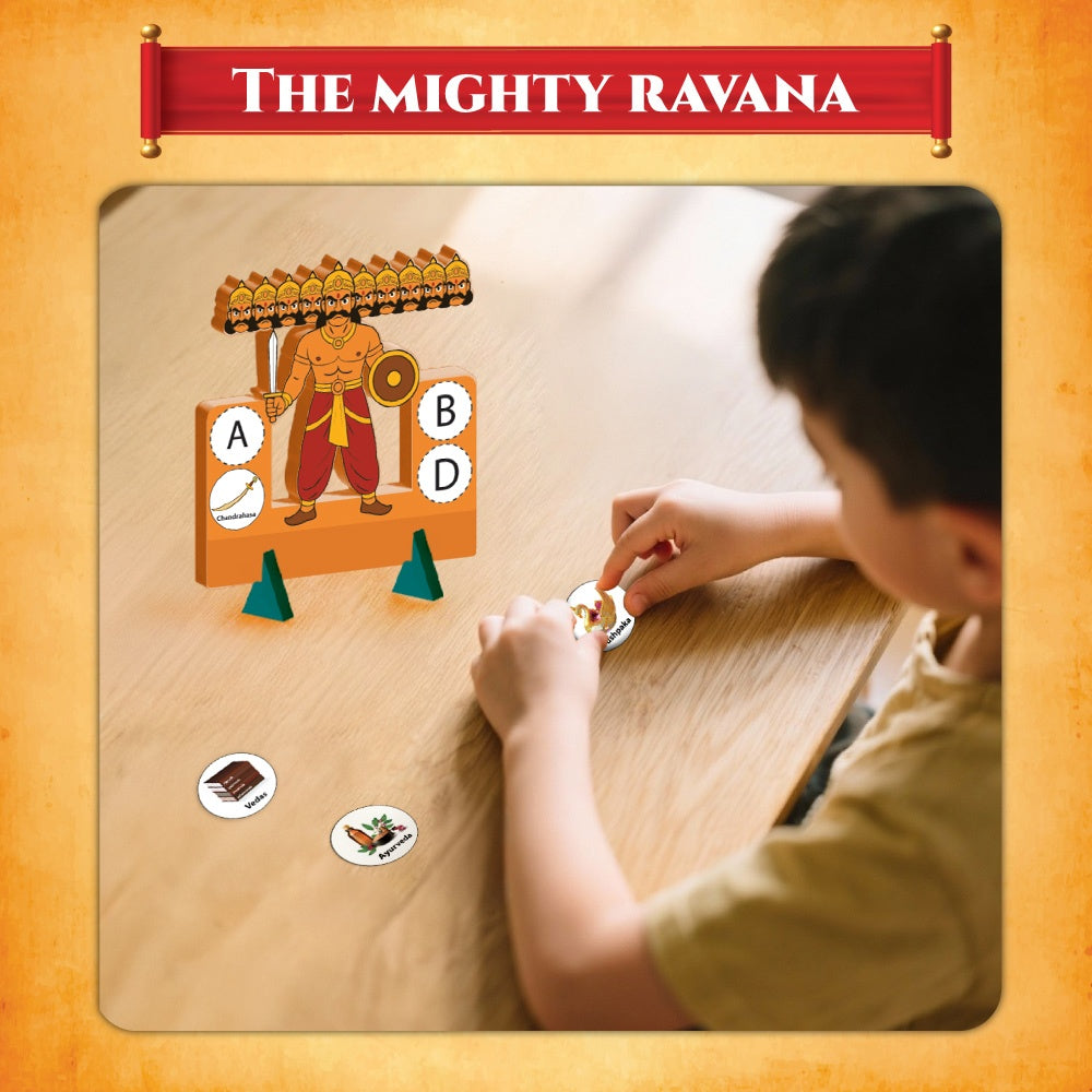 Ramayana – The Tale of Ram & Sita Kit for Kids, 6-in-1 Fun Activity & Family Board Game, Diwali Kit, Learn 100+ Ramayana Facts with Puzzles, Booklet, Family Tree, Gift for Kids Ages 8–14 Years