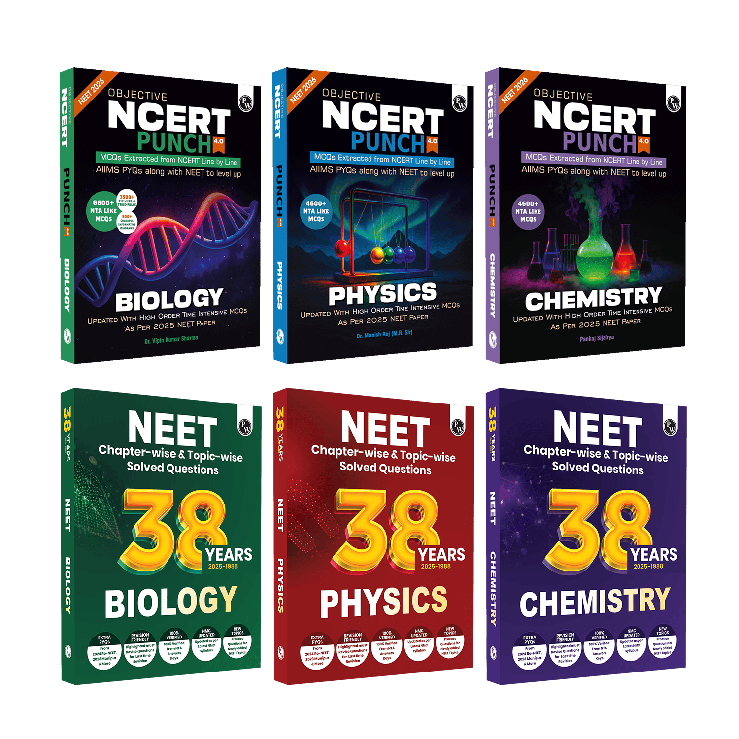 NEET Objective NCERT Punch 4.0 & 38 NEET Previous Year Solved Papers (2025 - 1988) PYQ | Physics, Chemistry, Biology Combo Set of 6 Books For NEET 2026 Exam