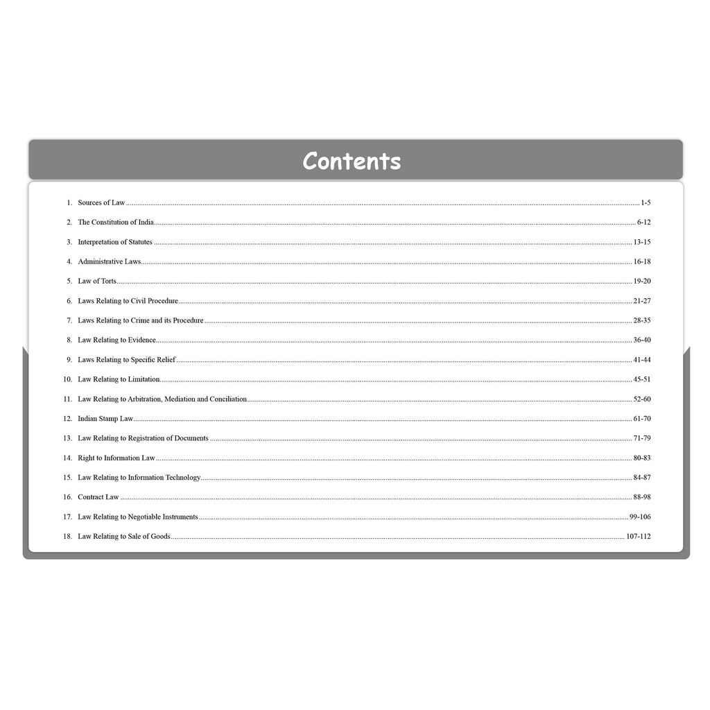 CS Executive Chart Books Quick Revision Guide Jurisprudence, Interpretation and General Laws (Module 1)