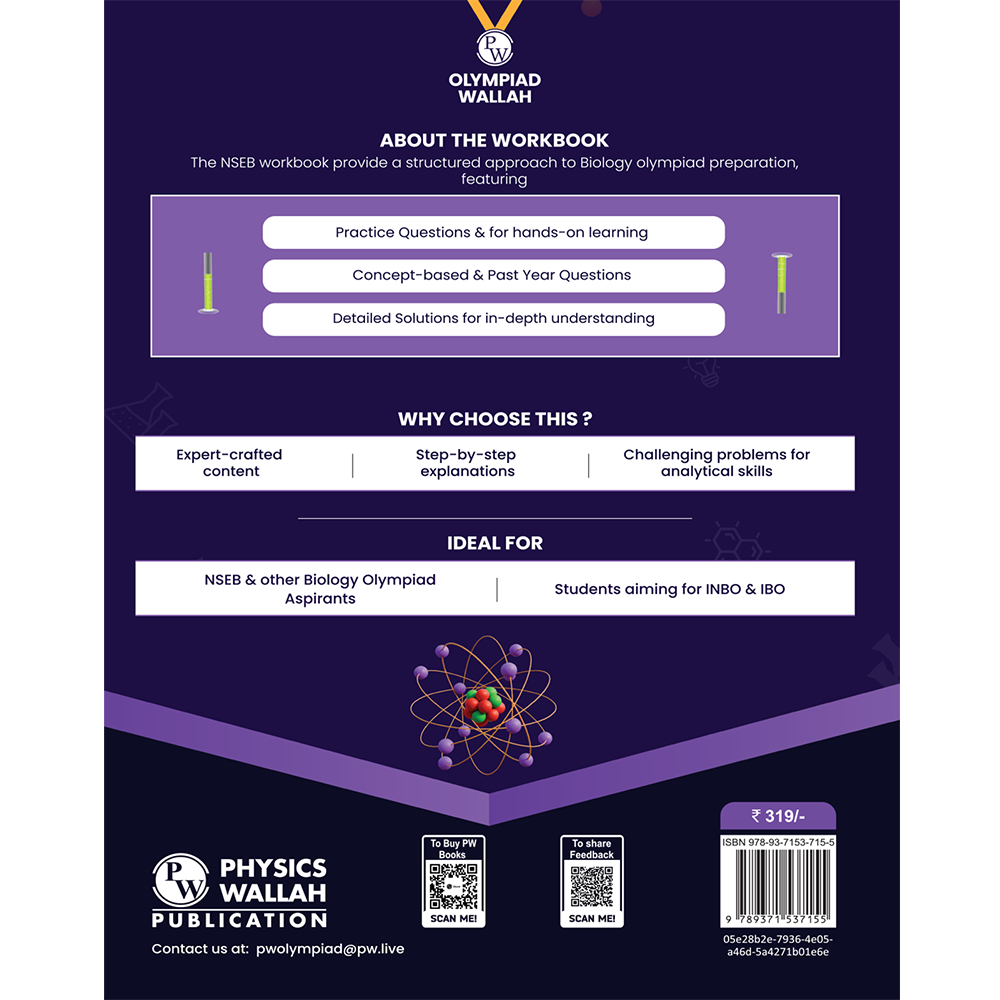 Olympiad Wallah NSEB Class 11 Advanced Biology (Part 1) For Biology Olympiad 2025 | Practice Questions, PYQ, Detailed Solutions | Ideal For INBO & IBO