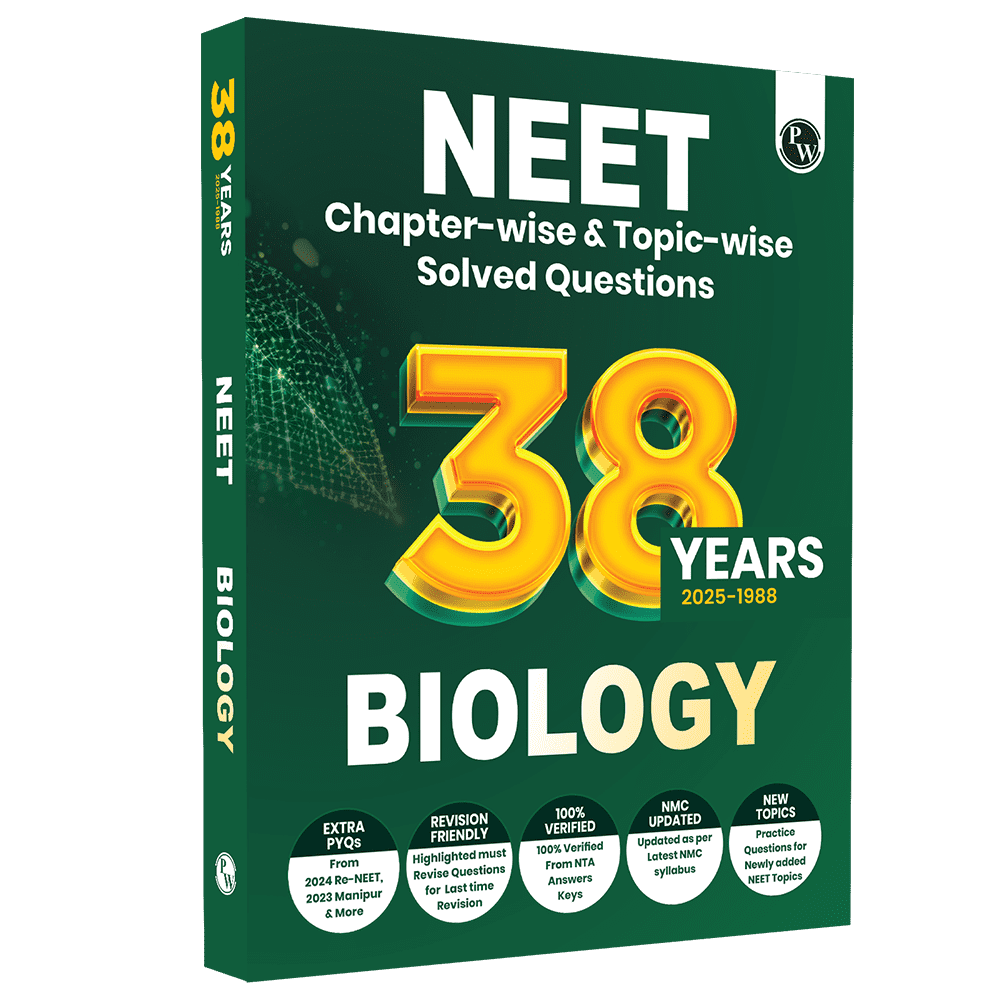 38 Years NEET Previous Year Solved Question Papers Biology PYQ (2025 - 1988) Chapterwise Topicwise Solutions For NEET Exam 2026 with Newly Added Topics