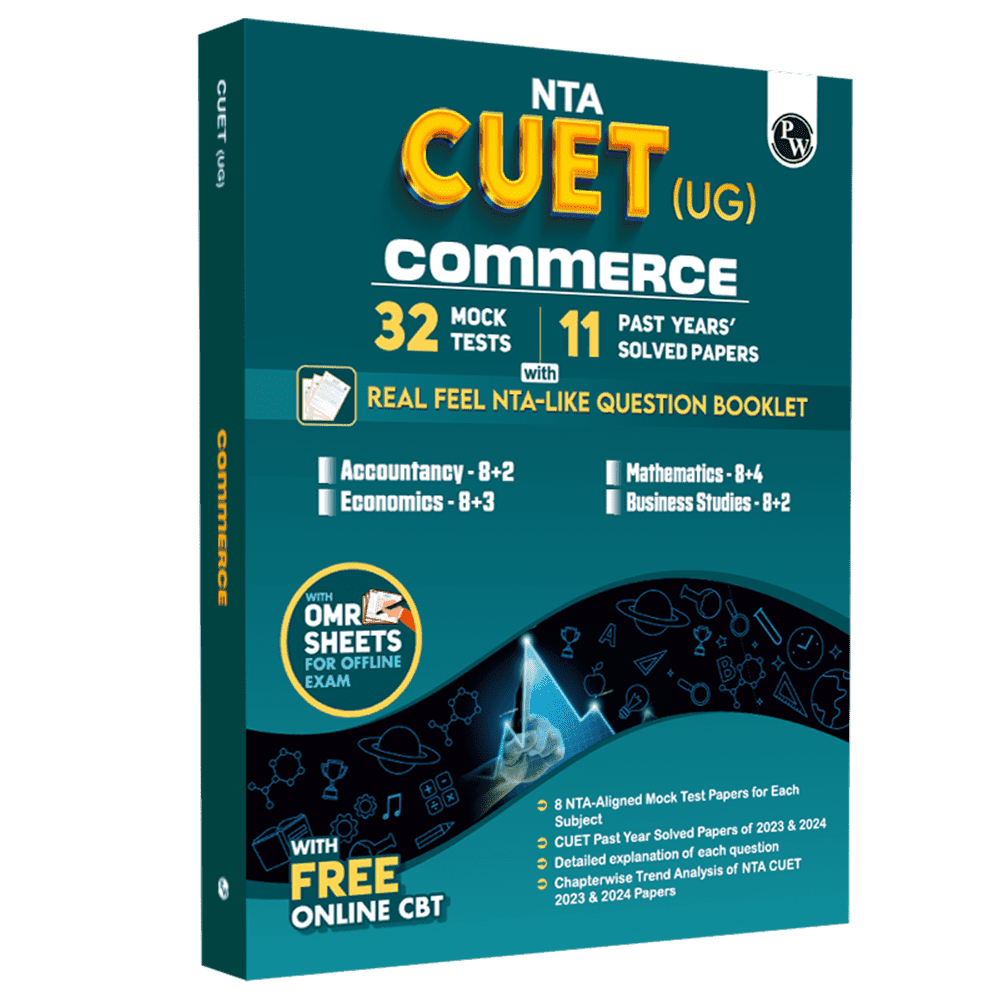 NTA CUET UG Commerce Combined Mock Test & Past Year Papers (Accountancy, Business Studies, Economics, Maths) For 2025 Exams, NTA-like Test Booklet with OMR Sheet, FREE Online CBT
