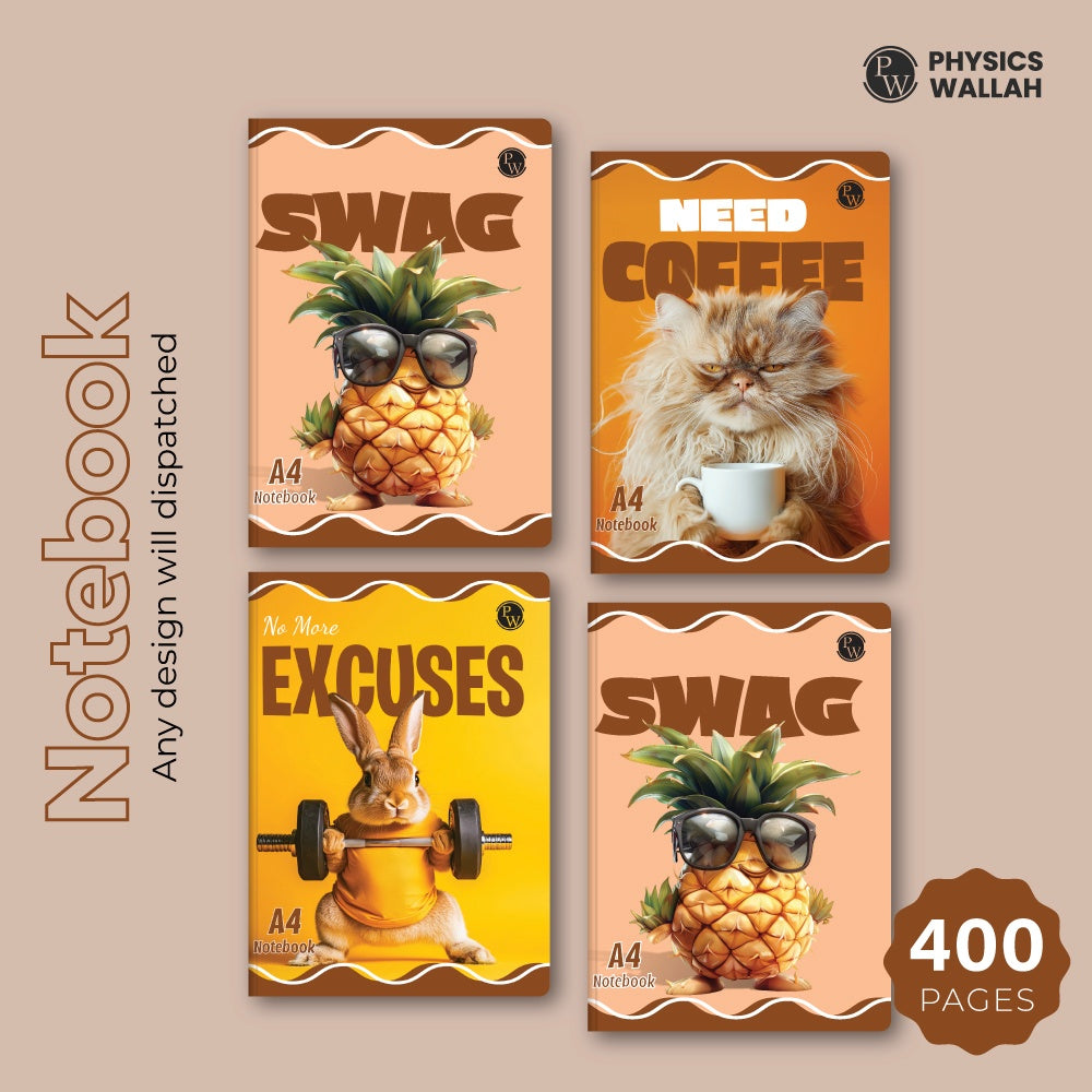 400 Pages A4 Notebook | Single Line Ruled set of 4 | Ruled Notebook for School, College & Office Use | Smooth Paper | Durable Cover