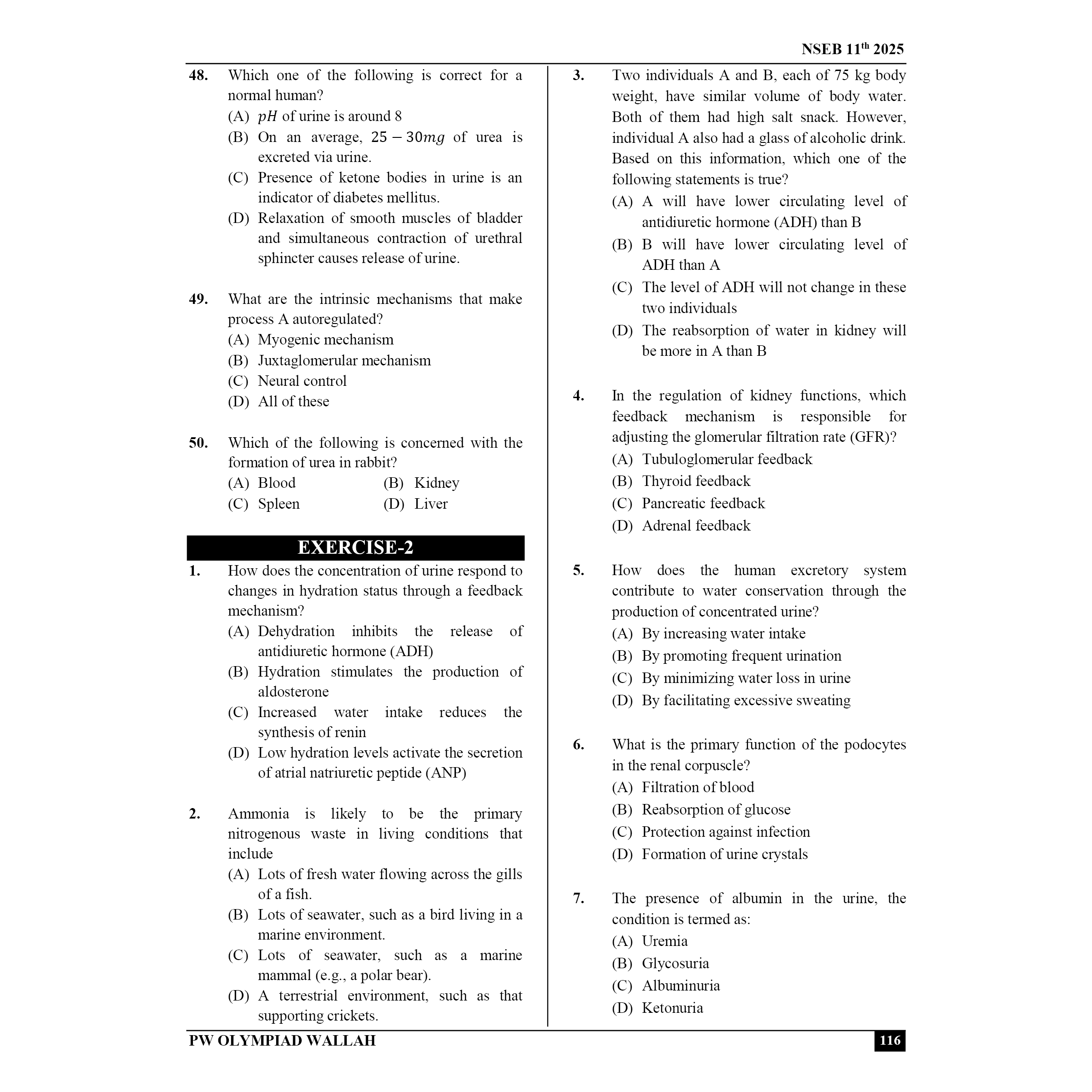 Olympiad Wallah NSEB Class 11 Advanced Biology (Part 1) For Biology Olympiad 2025 | Practice Questions, PYQ, Detailed Solutions | Ideal For INBO & IBO