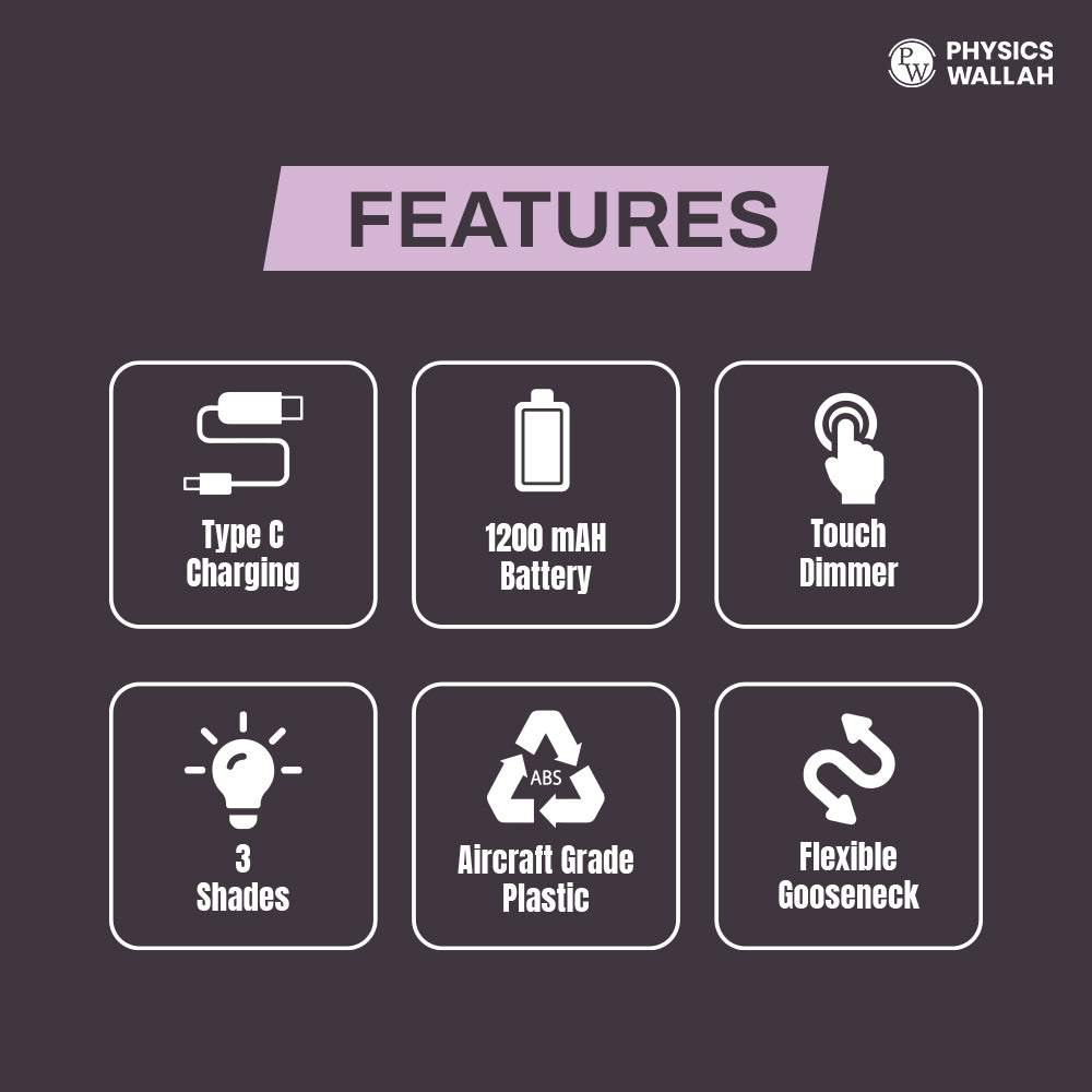 Table study Lamp for students | Rechargeable LED Desk Lamp for Reading & Night Study & office room - 015