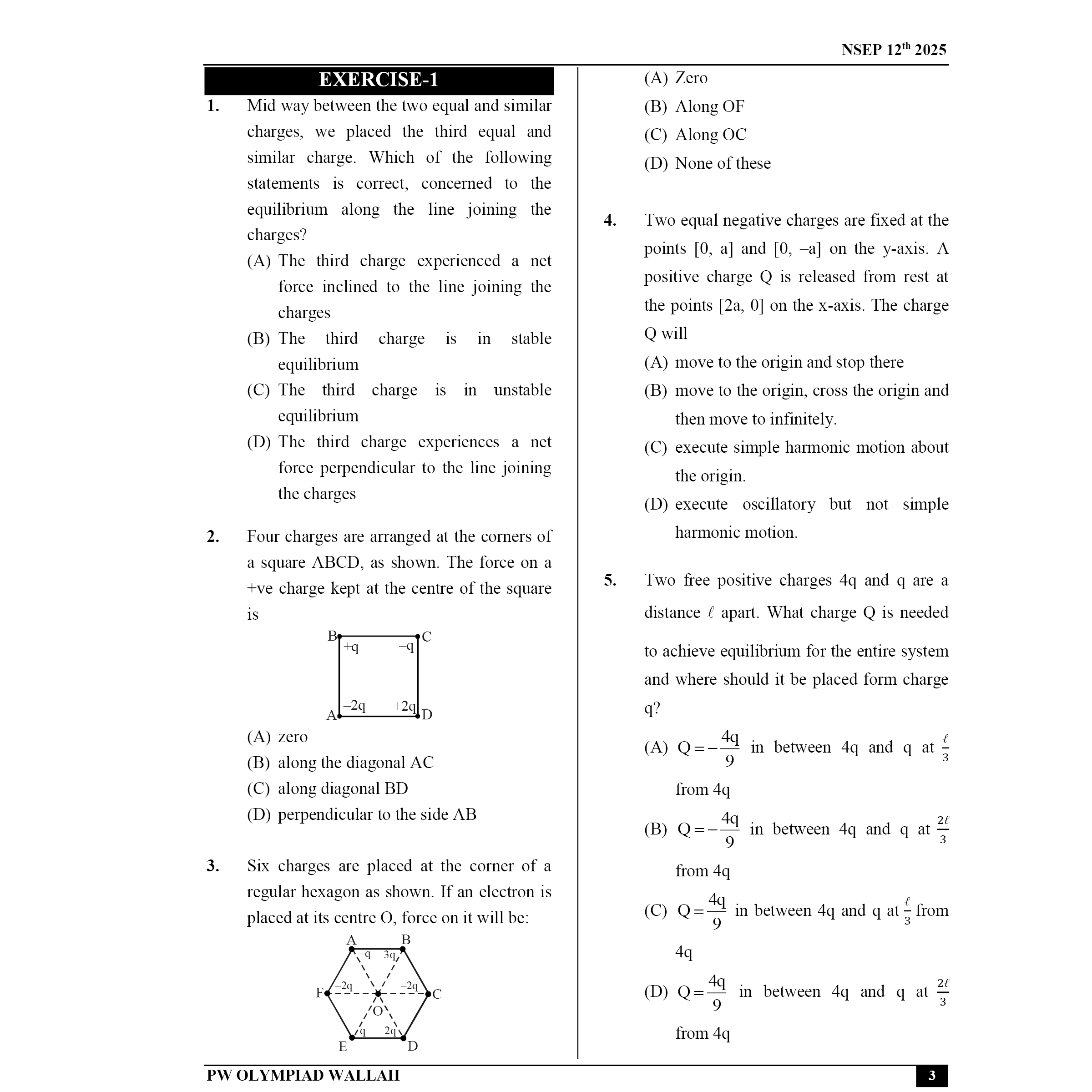Olympiad Wallah NSEP Class 12 Advanced Physics (Part 1) For JEE & Olympiad 2025 | Practice Questions, PYQ, Detailed Solutions | Ideal For INPhO & IPhO