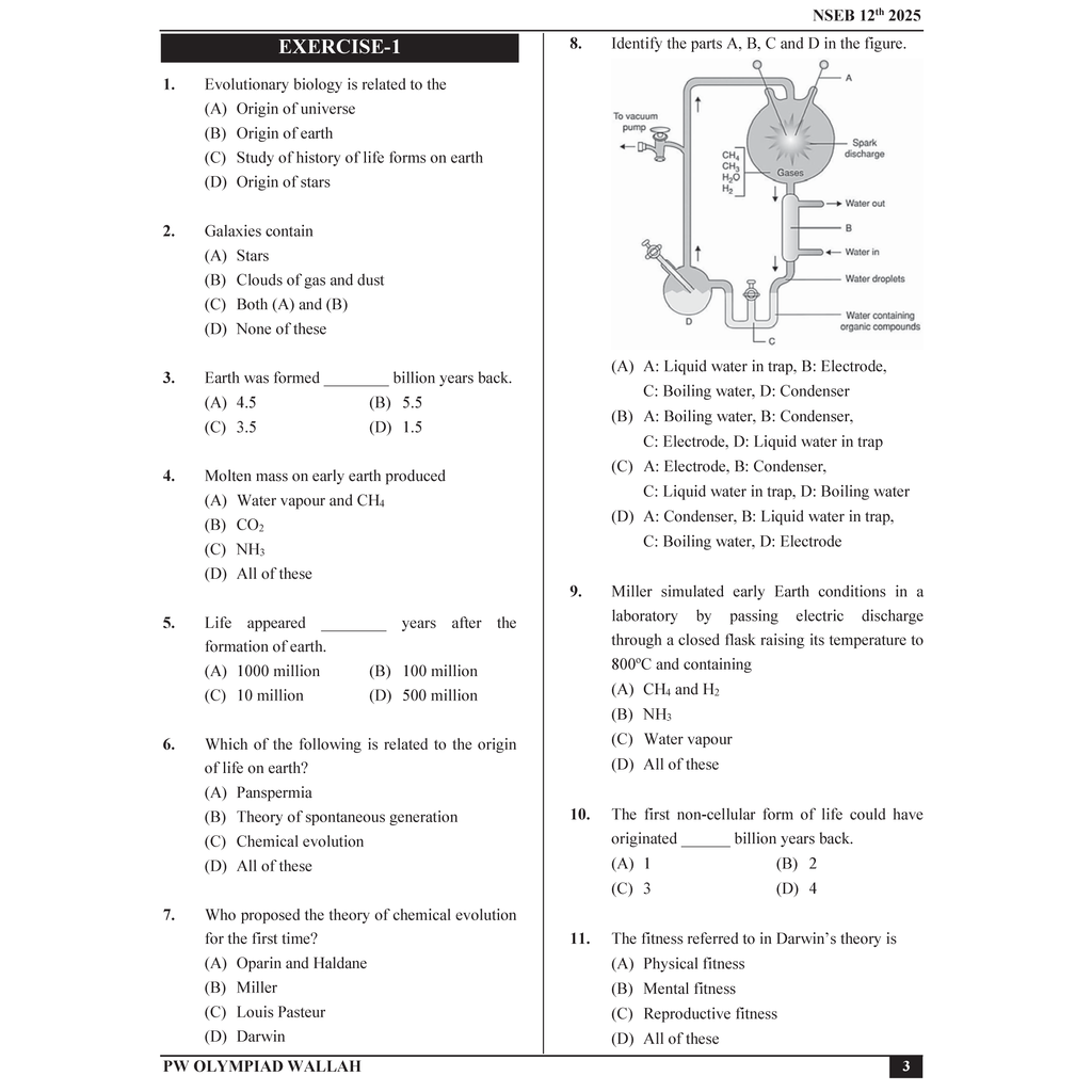 Olympiad Wallah NSEB Class 12 Advanced Biology (Part 2) For Biology Olympiad 2025 | Practice Questions, PYQ, Detailed Solutions | Ideal For INBO & IBO