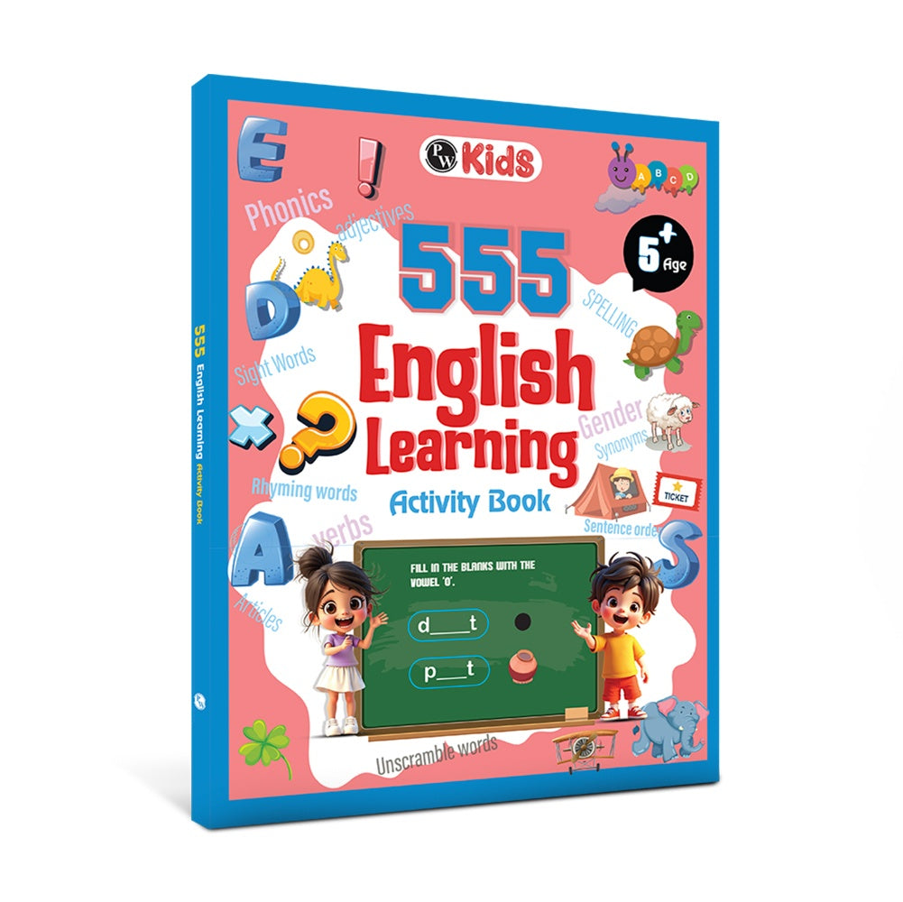 555 English Activity Book For Kids-Brain Games For 5+ Years Old Kids | Free 500+ Printable Worksheets, Fun Puzzles, Word Games, English Grammar, Pronunciation,Vocabulary, Riddles & Learning Activities