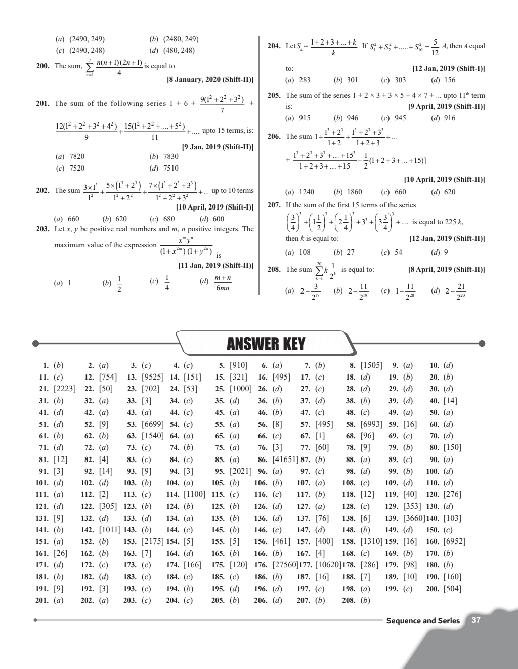 JEE Main 6 Years (2019-2024) Mathematics All Shifts Online Previous Years Solved Papers Chapterwise and Topicwise PYQs For JEE Main 2025 Exams