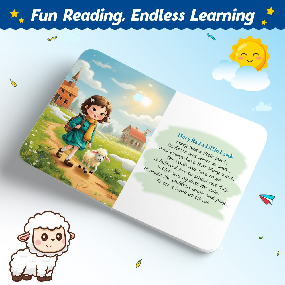 Nursery Rhymes Board Book For Kids – Colorful Illustrated Rhymes For Toddlers & Preschoolers, Fun Read-Aloud Book, Early Learning, First Words, Songs & Stories For Babies