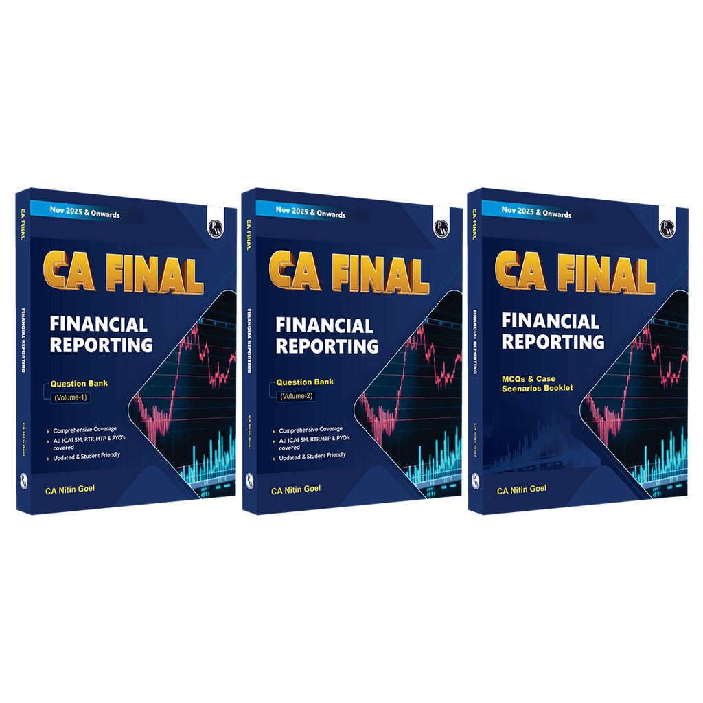 CA Final Financial Reporting - Question Bank Volume 1 & 2 and MCQs & Case Scenarios Booklet By CA Nitin Goel Combo Set of 3 Books | Applicable For November 2025 & Onwards