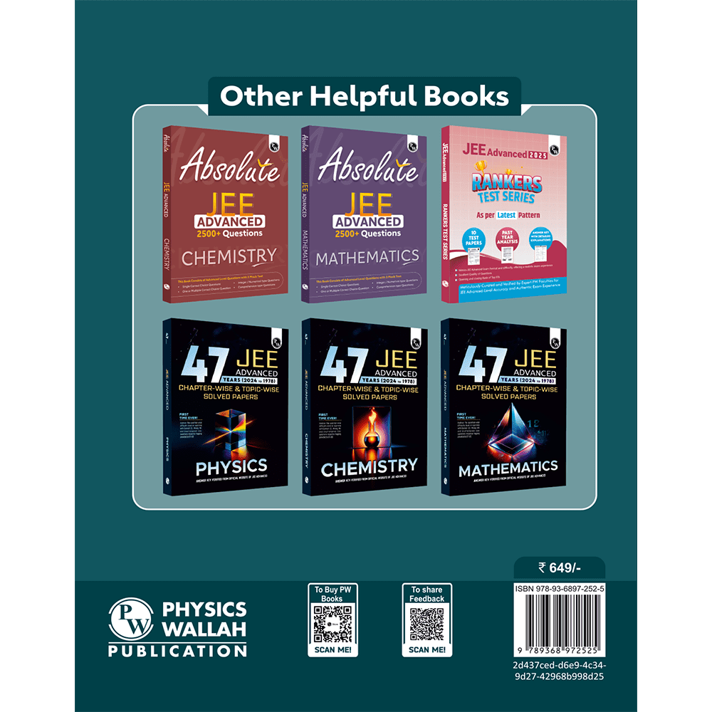 Absolute JEE Advanced Physics 2500+ Questions with Formula Sheet Latest Solved Paper and 3 Mock Tests | Covering All JEE Advanced Question Typology