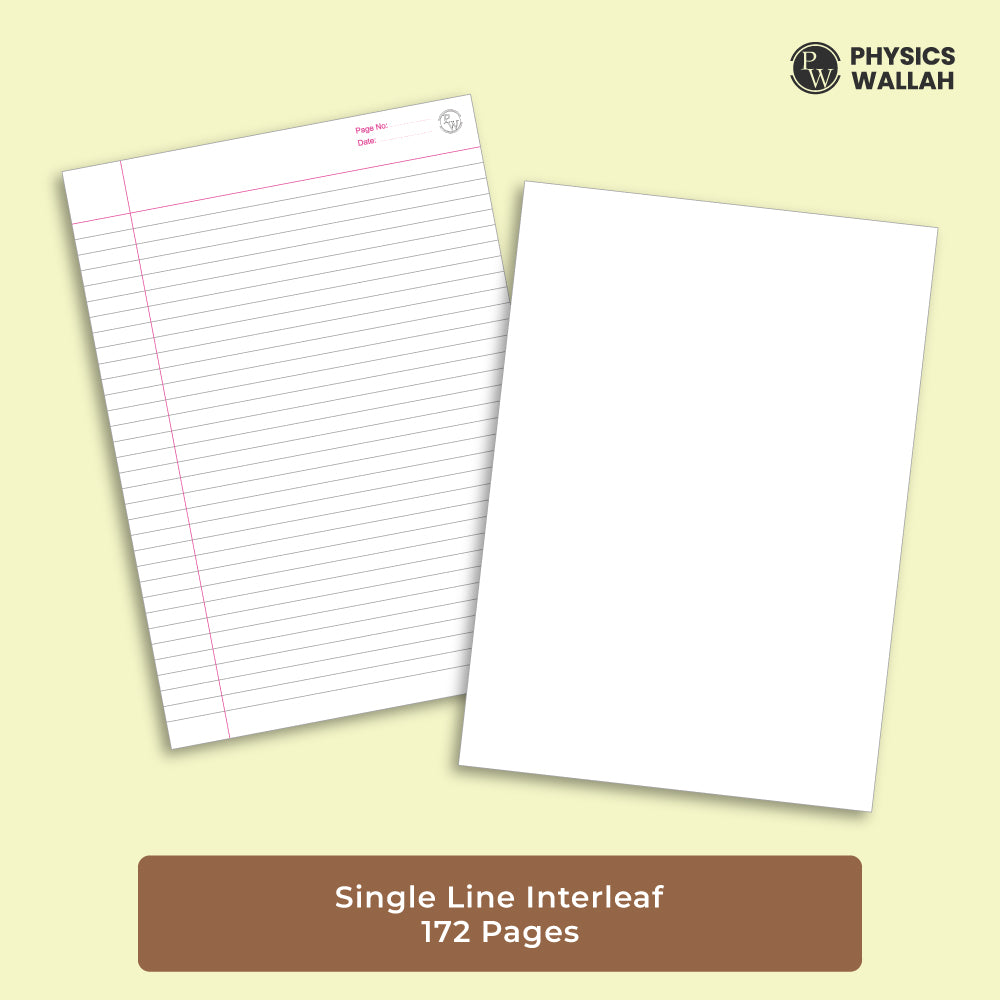 172 Pages A4 Notebook | Single Line Interleaf | Ruled Notebook for School, College & Office Use | Smooth Paper | Durable Cover