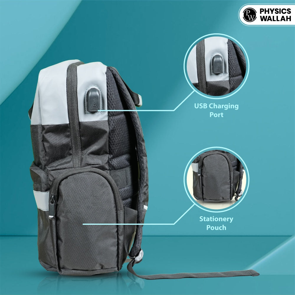 StudentPro Black and Grey Double tone | Eco-Friendly Water Resistant Bag with Rain Proof Zippers | Designed for Coaching, School & College  Backpack