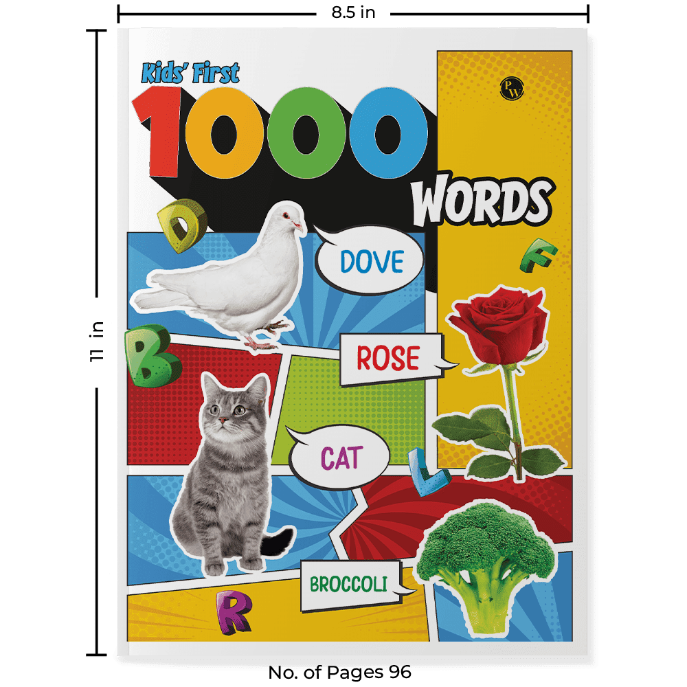 Kids First 1000 Words Book l 50 Topics with Engaging Picture Book for Early Learners and  Children Ages 1, 2, 3, 4, 5, 6 Years